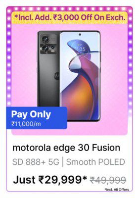 Motorola Edge 30 Fusion @ ₹29,999 on Flipkart Big Billion Days