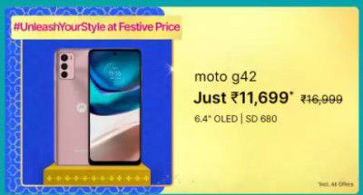 MOTOROLA g42 (64GB) @ ₹11,699 on Flipkart Big Billion Days Sale