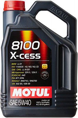 Motul 8100 X-Cess 5W-40 API SN/CF Fully SynThetic Gasoline and Diesel Engine Oil (4 L) (104256)