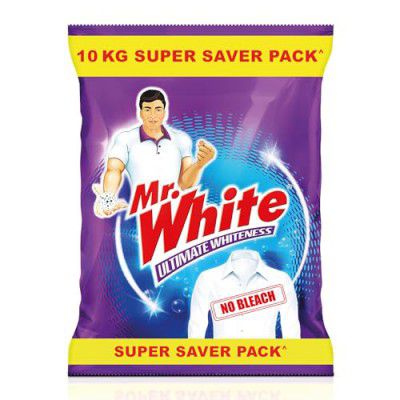 MR WHITE Detergent Powder 10 Kg, Super Saver Pack|Whiteness Boosters Gives Ultimate Whiteness