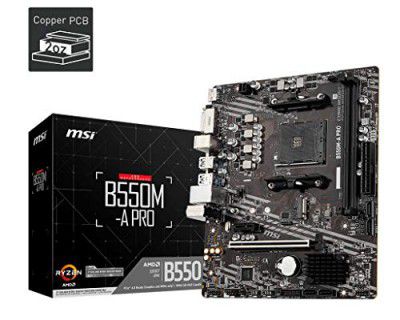 MSI B550M-A PRO Motherboard (AMD Ryzen 3000 3rd Gen AM4, DDR4, M.2, USB 3.2 Gen 1, HDMI, Micro ATX)