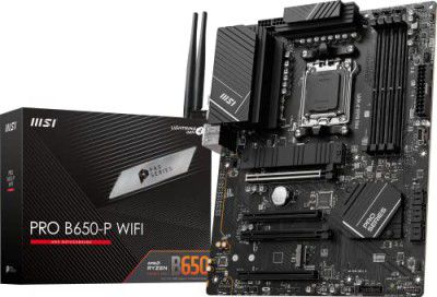 MSI PRO B650-P WiFi ProSeries Motherboard (AMD AM5, ATX, DDR5, PCIe 4.0, M.2, SATA 6Gb/s, USB 3.2 Gen 2, HDMI/DP, Wi-Fi 6E, AMD Ryzen 7000 Series Desktop Processors)