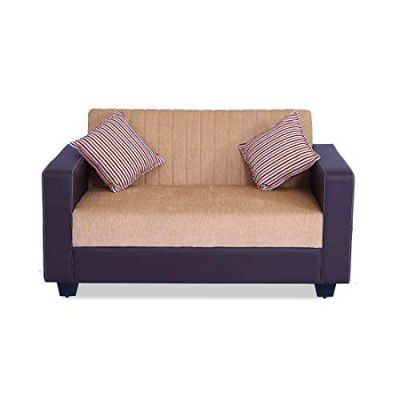 Muebles Casa Berline Two Seater Sofa (Beige and Brown)