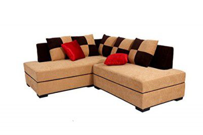 Muebles Casa Crown Five Seater Sofa (Beige and Brown)