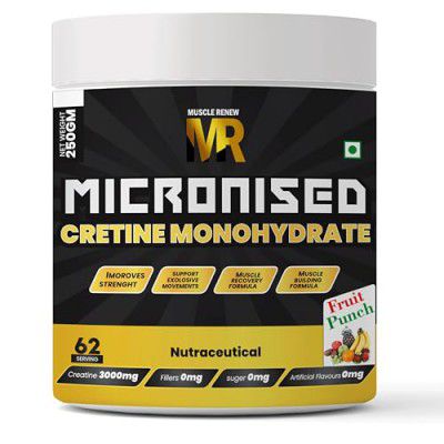 Muscle Renew Micronized Creatine Monohydrate Fruit Punch(250gm 62 Serving) FSSAI APPROVED