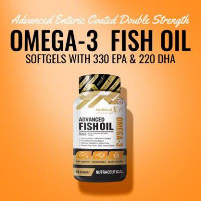 MuscleXP Advanced Fish Oil Double Strength Omega-3 60 Enteric Coated Softgels  (60 No)