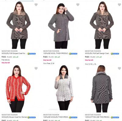 Mushtari Fashion Womens Coats Starts ₹455