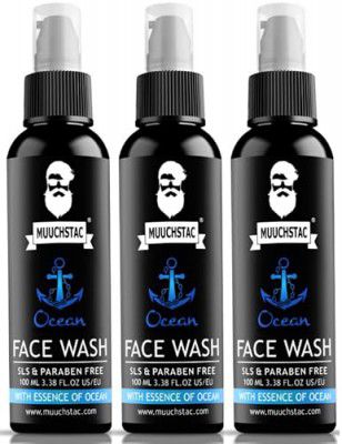 Muuchstac Ocean Face Wash for Men | Pack of 3, 100 ml each