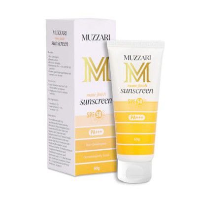 Muzzari Broad Spectrum Matte Sunscreen SPF 50 for Men Women | Formulated for Indian Skin, Made with Natural Ingredients