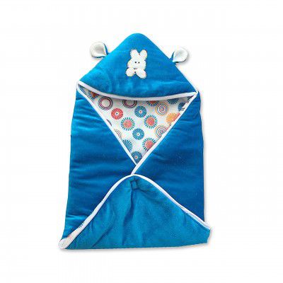 MY NEWBORN by 10Club 3-in-1 Hooded Baby Blanket Wrapper (Blue) | Unisex Towel for Baby | All Season Soft Swaddle | Nursing Gift | Receiving Blanket | Travel-Friendly Quilts for Boys and Girls