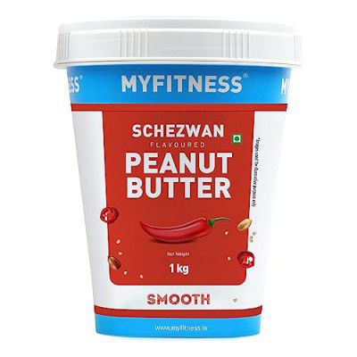 MYFITNESS Schezwan High Protein Spread & Dip Spicy Creamy Peanut Butter 1Kg