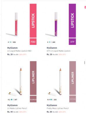 MyGlamm Lipstics Up to 90% off