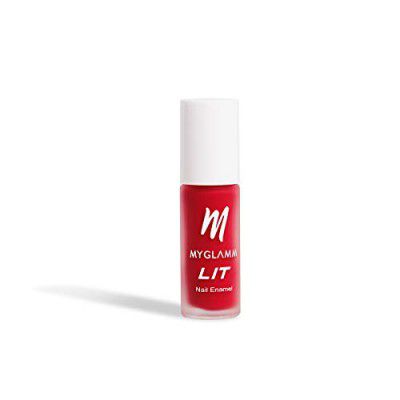 MyGlamm LIT Matte Nail Enamel-Boujee (Red)- 7 ML |Nail Polish | Nail Paint | Long Lasting | Chip Resistant | Matte Finish