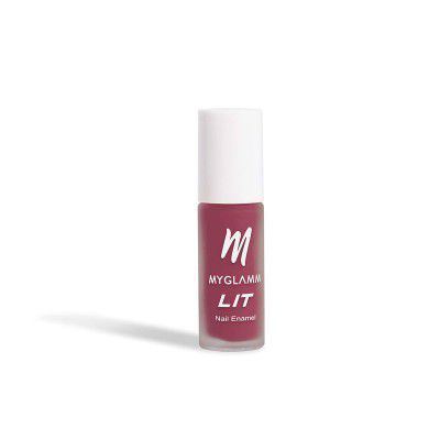 MyGlamm LIT Matte Nail Enamel-Finsta (Pink)- Nail Polish | Nail Paint | Long Lasting | Chip Resistant | Matte Finish