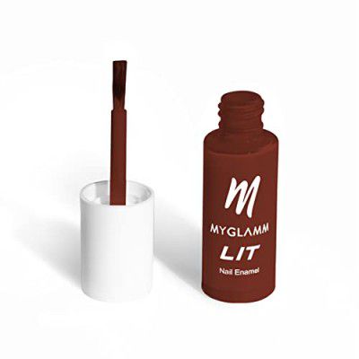 MyGlamm LIT Nail Enamel-Man Eater (Red)-7ml | Nail Polish | Nail Paint | Long Lasting Nail Polish | Chip Resistant | Glossy Finish