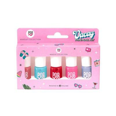 MyGlamm POPxo Makeup - Mini Nail Kit - Vacay - 15ml (Set of 5) | Glossy Nail Polish Set | Long Lasting & High Gloss Effect | Chip Resistant Nail Paints | Cruelty-free & Vegan