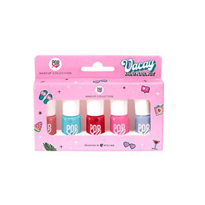 MyGlamm POPXO MINI NAIL KIT - VACAY-Bloody Mary, Perfect Peach, Beach Please, Pink - nic, Sea Ya -Paraben Free, Long Lasting Formula, valentine gift set, 5 in 1 Combo(Pack of 5) - 15ml