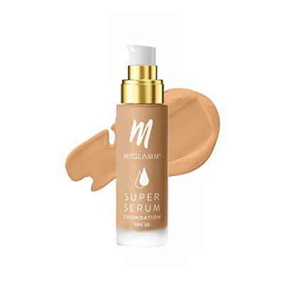 MyGlamm Super Serum Foundation - 302W Wheat, 33 gm | Liquid Foundation with Hyaluronic Acid | 8 Hr+ Long Lasting & Hydrating Foundation with SPF 30