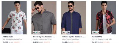 Myntra Branded Shirts for Mens Upto 88% Off