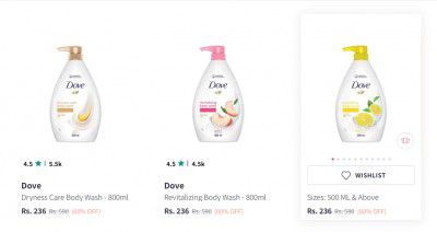 Myntra: Dove Personal Care Products Upto 60% Off