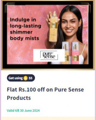 Myntra Insiders: Flat 100₹ Off on Pure Sense Products | Using 55 SuperCoins