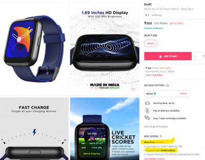 Myntra Loot : Smartwatch Start at ₹699