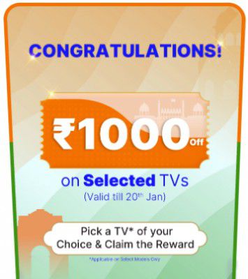 Mystery Box Reward - Extra ₹1000 off on Selected Televisions