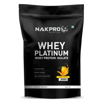 NAKPRO PLATINUM 100% Whey Protein Isolate | 28.11g Protein, 6.42g BCAA | Easy Mixing, Low Carbs, Easy Digesting Whey Protein Supplement Powder