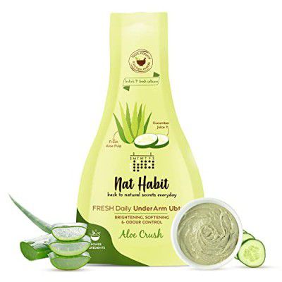 Nat Habit Aloe Crush Underarm Ubtan & Scrub For Brightening, Whitening, Softening, Odour Control & Remove Darkness With Neem & Aloe-Vera (40gm X Pack Of 1)