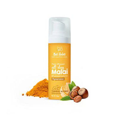 Nat Habit Turmeric Face Malai Cream for Skin Glow, Enhanced with Nutmeg for Pigmentation and Dark Spot Control - 30g