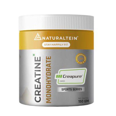 NATURALTEIN Creatine Monohydrate From Creapurebcreatine Monohydrate For Muscle Size, Strength, Endurance I Unflavoured I Vegan I 150 G, Powder