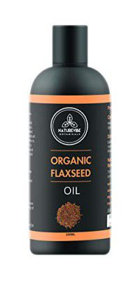 Naturevibe Botanicals Organic Flax Seed Oil - 200ml High in Omega 3-6-9