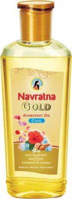 Navratna Gold Ayurvedic Cool Oil | Non Sticky & Non Greasy | With Almonds Hair Oil (500 ml)