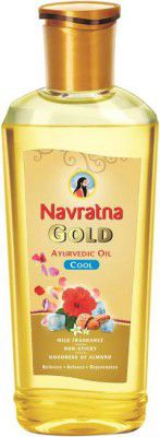 Navratna Gold Ayurvedic Oil | Non Sticky & Non Greasy | With Almonds & 9 Herbs Hair Oil (300 ml)