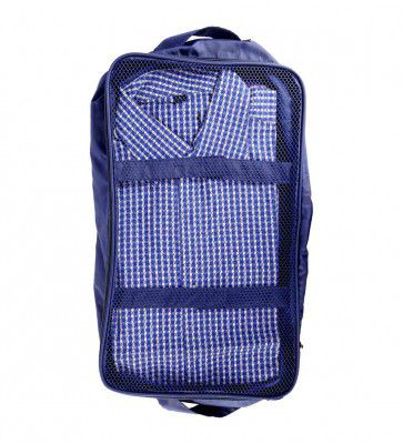 Navy Blue Polyester Non-Foldable Shirt Travel Bag Organiser