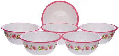 Nayasa Microwave Round Bowl Dlx Set, 6-Pieces, Pink