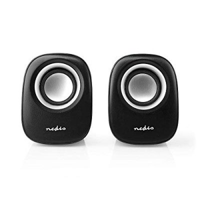 NEDIS® PC Speaker 2.0 | 12W  | USB Powered | Volume Control Silver/Black