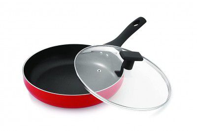 Neelam Non-Stick Deep Fry Pan with Glass Lid, 22 cm 