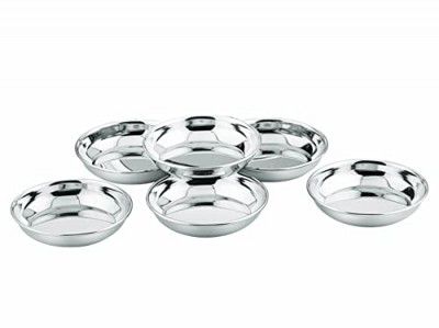 neelam - SHPT065P Stainless Steel 6.5 22G PRM Halwa Plate, 13 cm, Silver, Set of 12