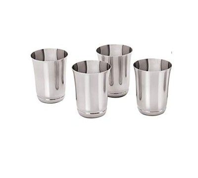 Neelam Stainless Steel 6.5 22G PRM Pari Glass, 170 ml, Silver, Set of 4