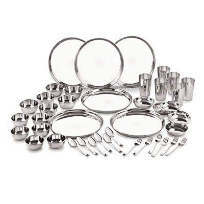 Neelam Stainless Steel Premium Dinner Set Combo (Set of 42 Pcs)