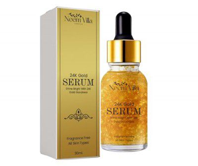 Neem Villa Herbals WhiteGlow Vitamin C and Gold Radiance Face Serum | Enriched with Vitamin C & Gold | 30ml