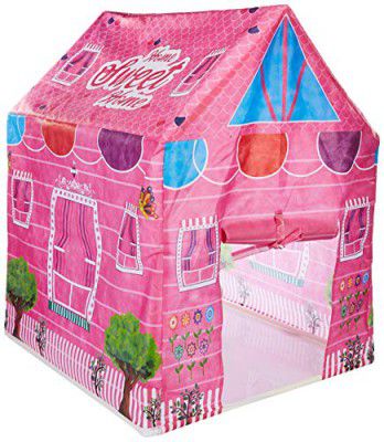 Negi Sweet Home Themed Tent House with Led Lights | Light Weight, No Tools Required (Size:95 * 75 * 107cm)