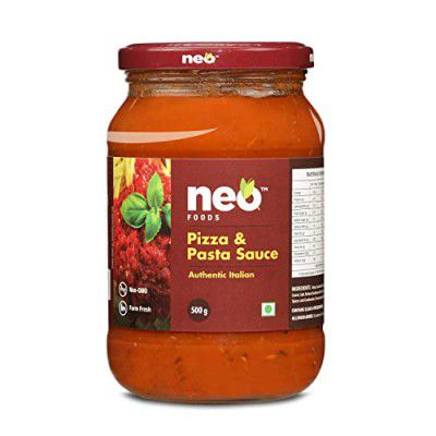 Neo Pizza Pasta Sauce 500g Jar I For Pizza, Pasta & Snacks I Farm Fresh, Natural Ingredients I Non GMO, 100% Vegan l Authentic Italian l Make delicious Pizza and Pasta at home (500g)