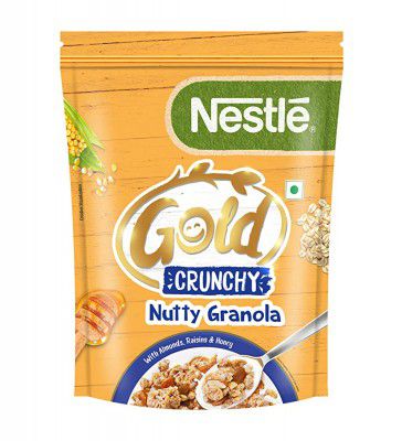 NESTLE GOLD Crunchy Nutty Granola, Breakfast Cereal - 475g