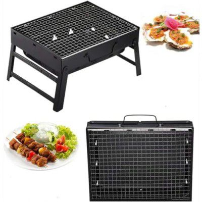 NestPlay Portable and Foldable Barbeque Grill Set for Home, Picnic, Outdoor Camping, Travelling, Charcoal BBQ Grill Set with Free Standing