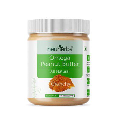 Neuherbs All Natural Peanut Butter with the Power of Omega-3, Gluten-free, NON-GMO | 30g Protein - 400 G (Unsweetened)