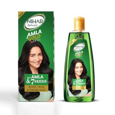 Nihar Naturals Amla Gold Hair Oil, Amla & 7 Seeds, 280 ml