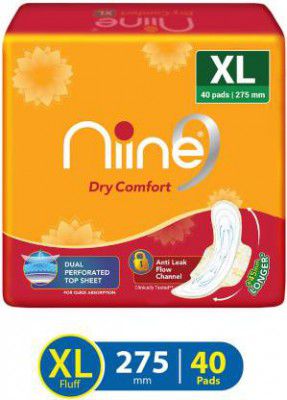 Niine Dry Comfort Ultra Thin XL Sanitary Pads for women 40 Pads with Fluid Lock Gel Technology