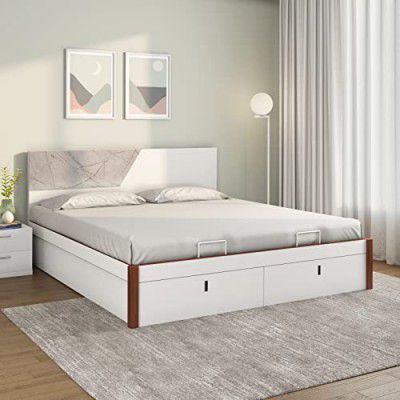 Nilkamal Asta Premier with Storage | Engineered Wood Queen Hydraulic Bed (Finish Color - White, Delivery Condition - Knock Down)